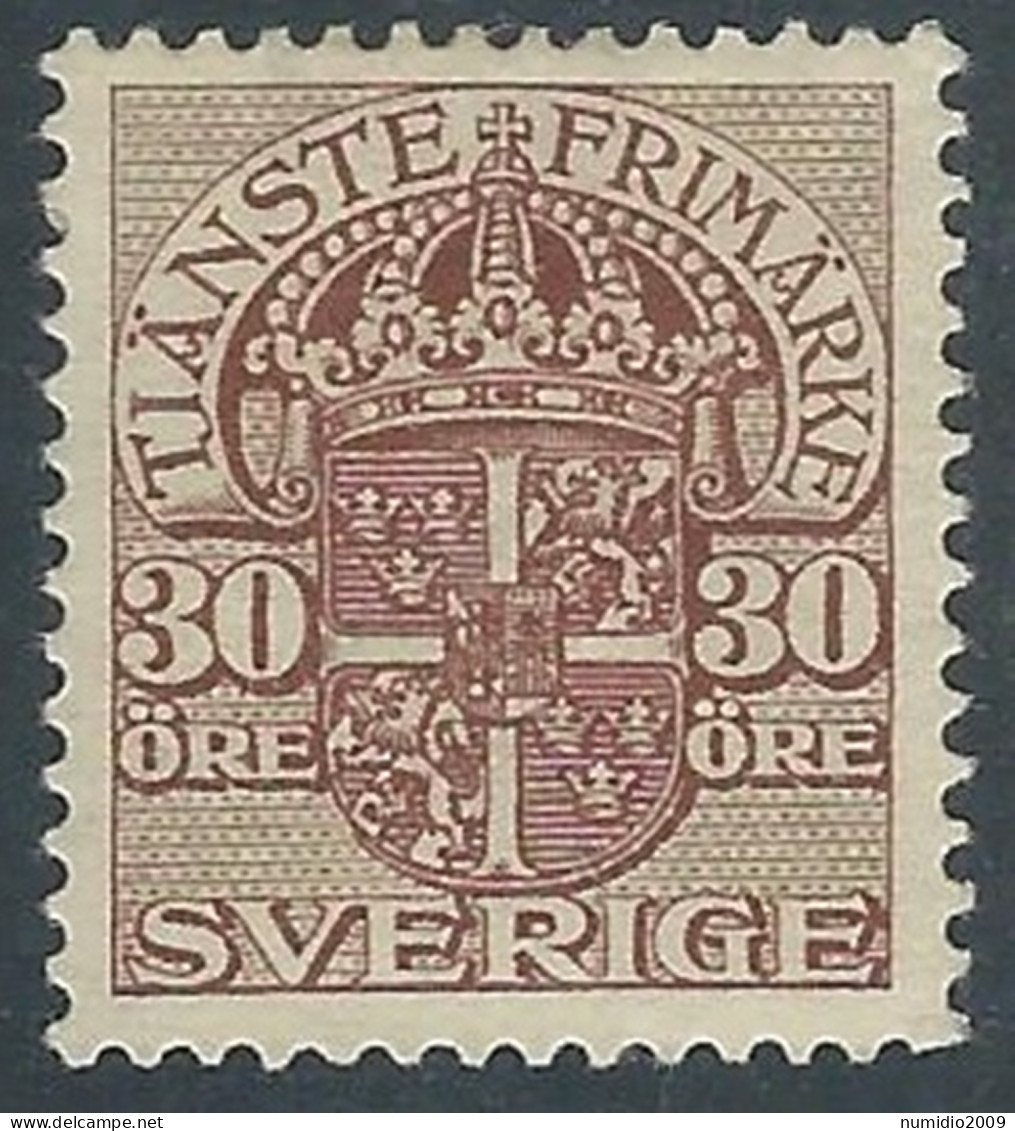 1911-19 SVEZIA FRANCOBOLLI DI SERVIZIO 30 ORE MH * - RB8-3 - Service