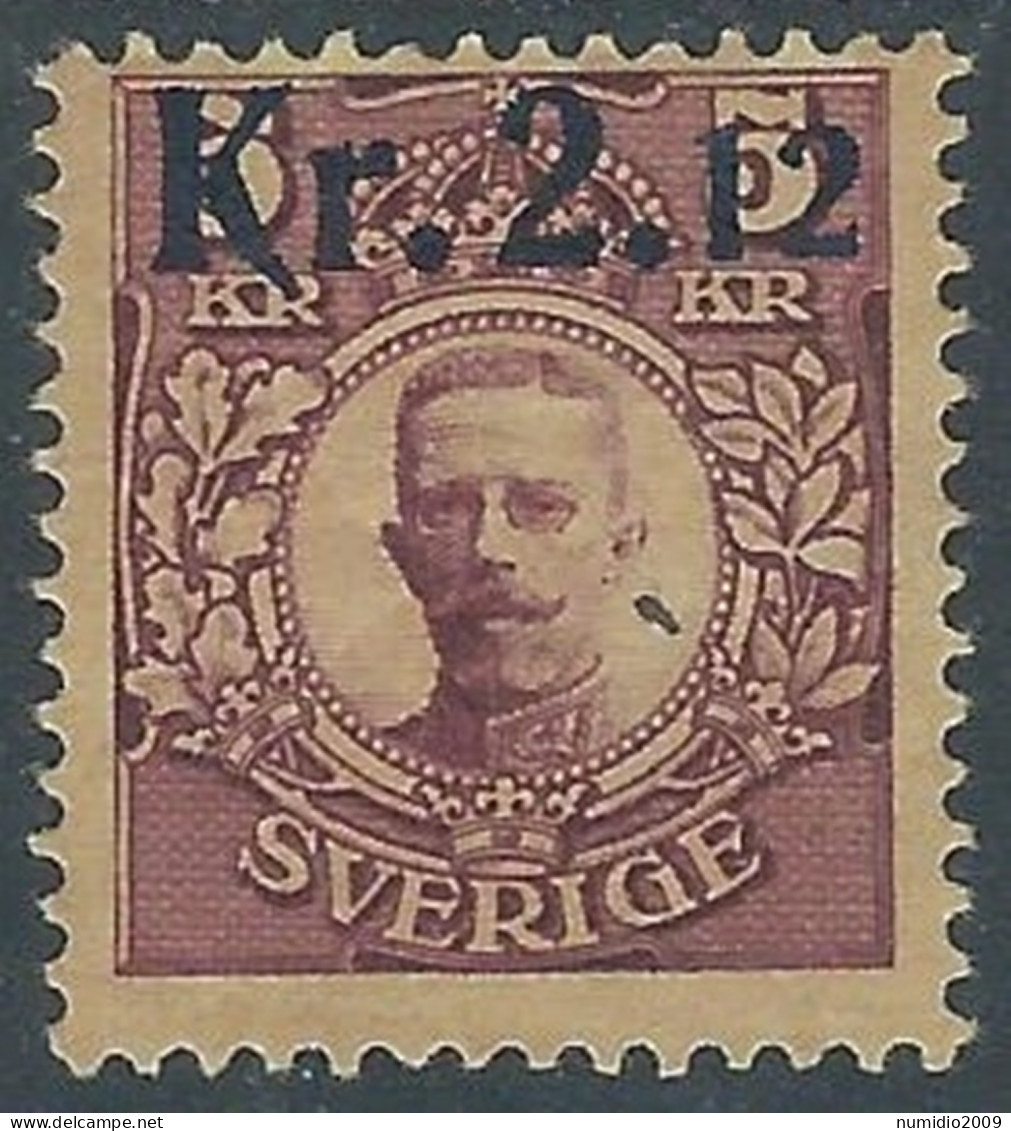 1917 SVEZIA PACCHI POSTALI 2,12 SU 5 K MH * - RB8-2 - Service