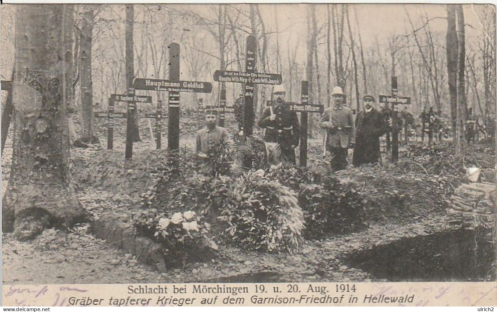 AK Hellewald - Garnison-Friedhof - Gräber - Schlacht Bei Mörchingen 1914 - Feldpost Landw. I.R. 71 - 1915 (67324) - Lothringen