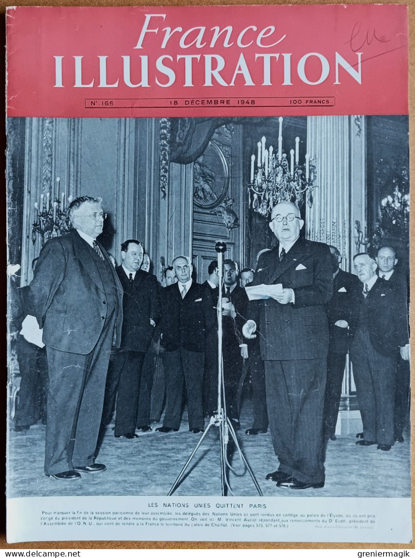 France Illustration N°166 18/12/1948 L'O.N.U. Quitte Paris/Chine/Démographie De La France/Fête à Rabat/Geenwich Village - Allgemeine Literatur