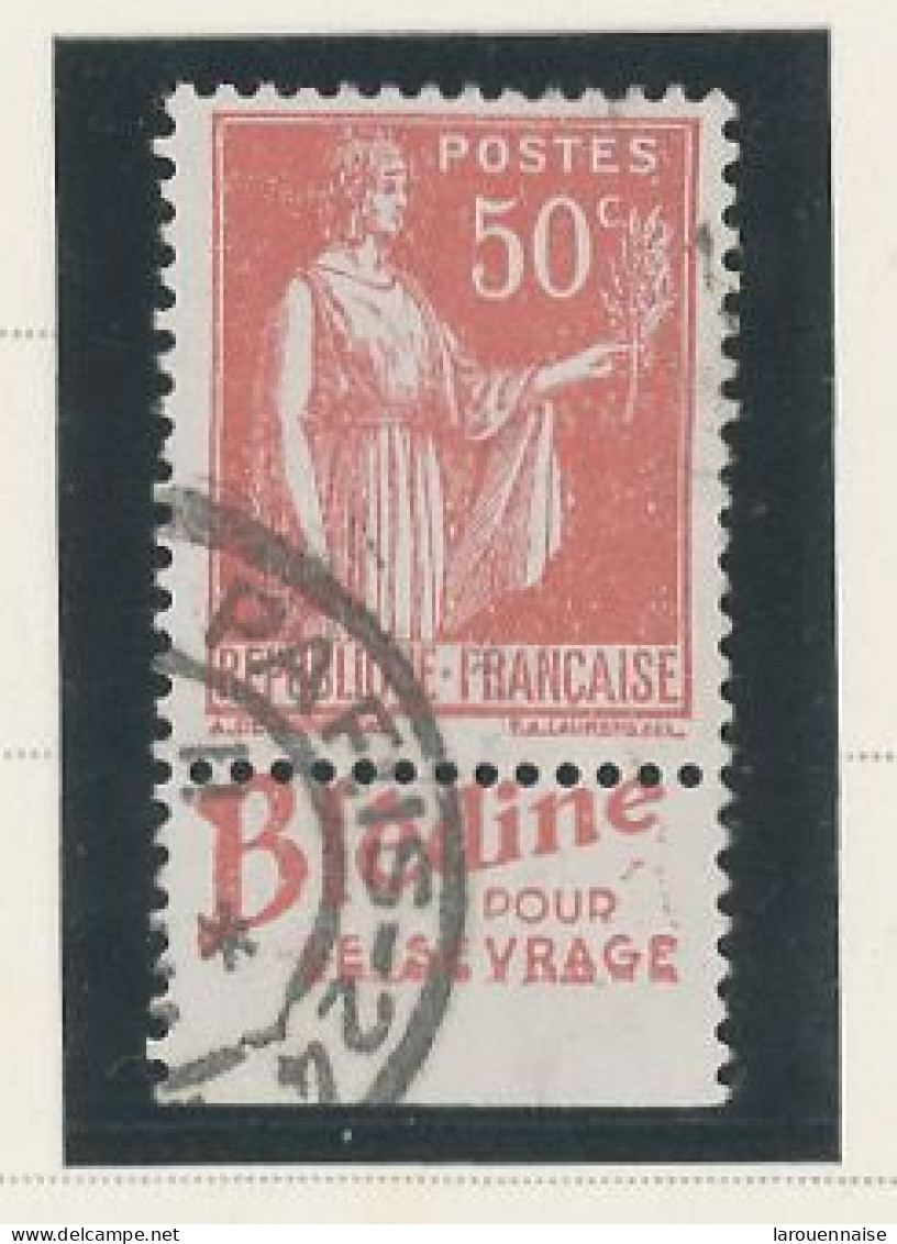 BANDE PUB -N°283  PAIX TYPE IV -50c ROUGE -Obl - PUB -BLEDINE- (MAURY 231) - Used Stamps