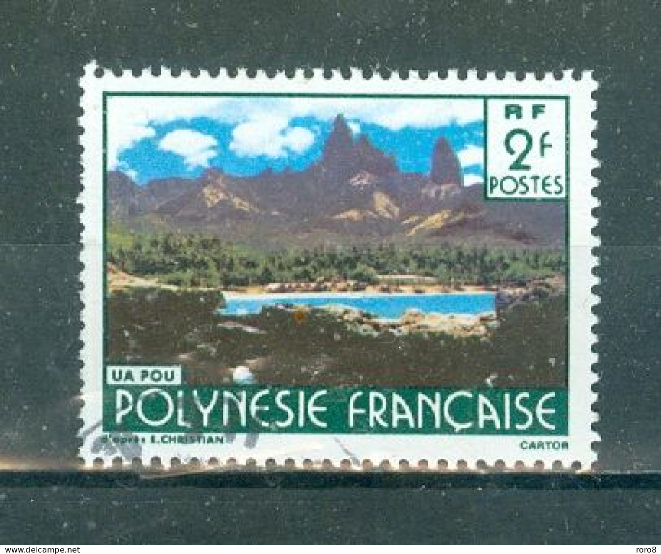 POLYNESIE - N°252 Oblitéré - Paysages De La Polynésie Française. Signarure "CARTOR". - Gebraucht