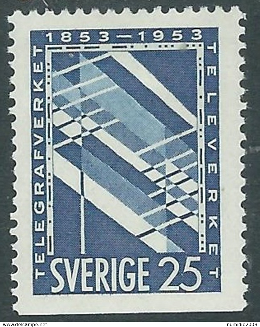 1953 SVEZIA SERVIZIO TELEGRAFICO 25 ORE D. 3 LATI MH * - RB1-6 - Unused Stamps