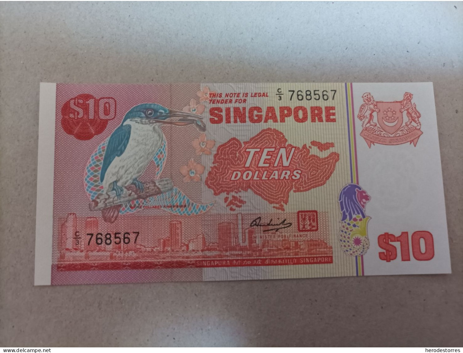 Billete De Singapur De 10 Dólares, Año 1979, UNC - Singapour