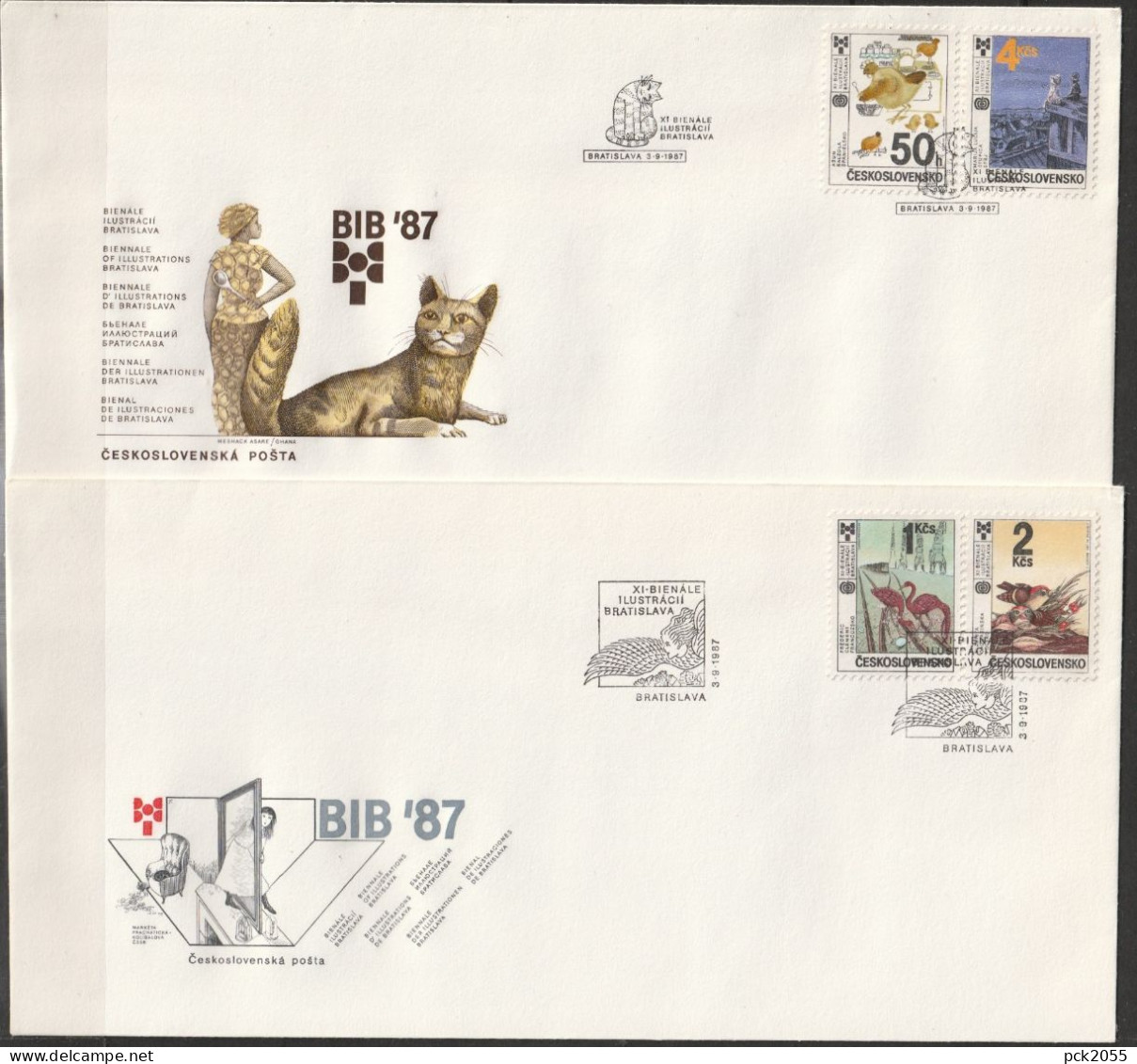 Tschechoslowakei 1987 FDC MiNr.2921 - 2924 Biennale Für Kinderbuchillustrationen, Bratislava ( Dl 44 ) - FDC