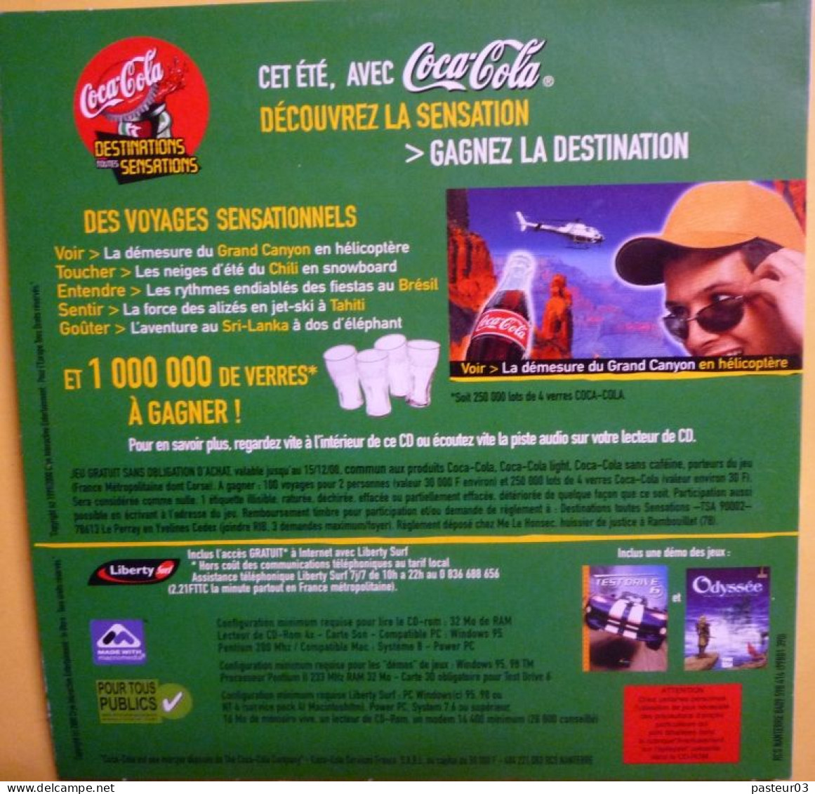 CD Coca Cola Concours Destinations Toutes Sensations - Dischi & CD