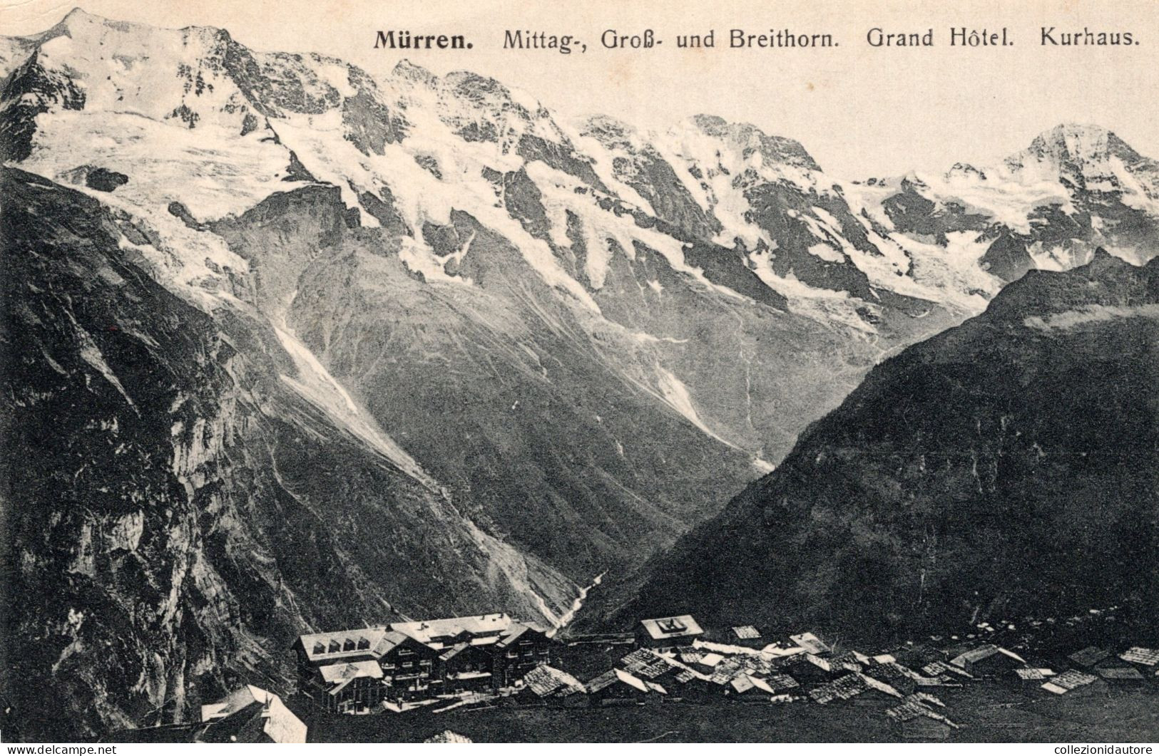 MÜRREN - MITTAG GROß UND BREITHORN - GRAND HOTEL - KURHAUS - CARTOLINA FP NON SPEDITA - Mürren