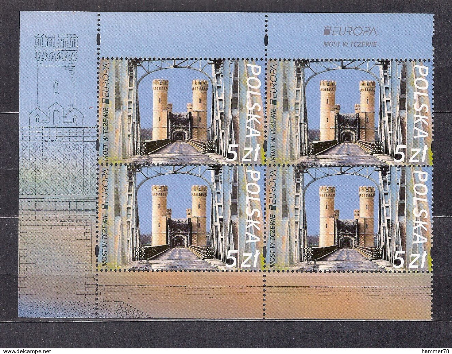 POLAND 2018 EUROPA CEPT BRIDGE In TCZEW BLOCK Of 4 MNH - Nuevos