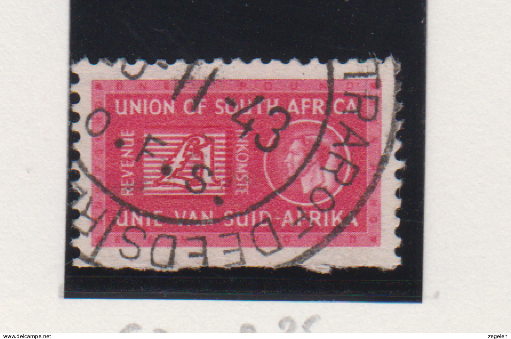 Zuid-Afrika Fiskale Zegel(revenue) Cat. J Barefoot: Revenue JAAR 1943 Nr 62 Engels Eerst - Other & Unclassified