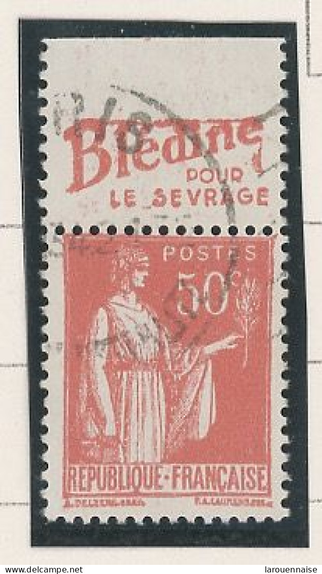 BANDE PUB -N°283  PAIX TYPE II-50c ROUGE -Obl - PUB -BLEDINE -(Maury 203) - - Used Stamps