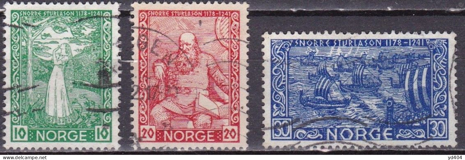 NO033B – NORVEGE - NORWAY – 1941 – SNORRE STURLASON – SG # 324-327 USED 3,50 € - Gebraucht