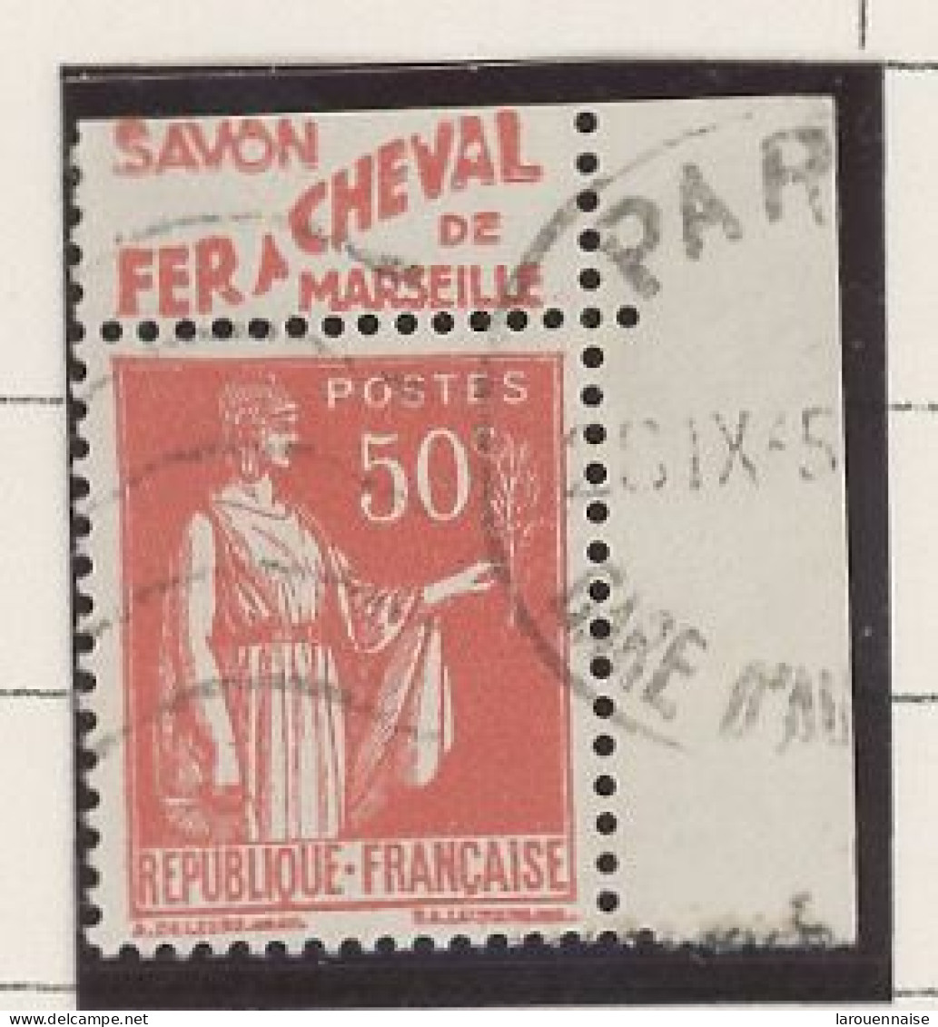 BANDE PUB -N°283  PAIX TYPE II-  50c ROUGE -Obl - PUB -FER A CHEVAL  -(Maury 209) - - Used Stamps