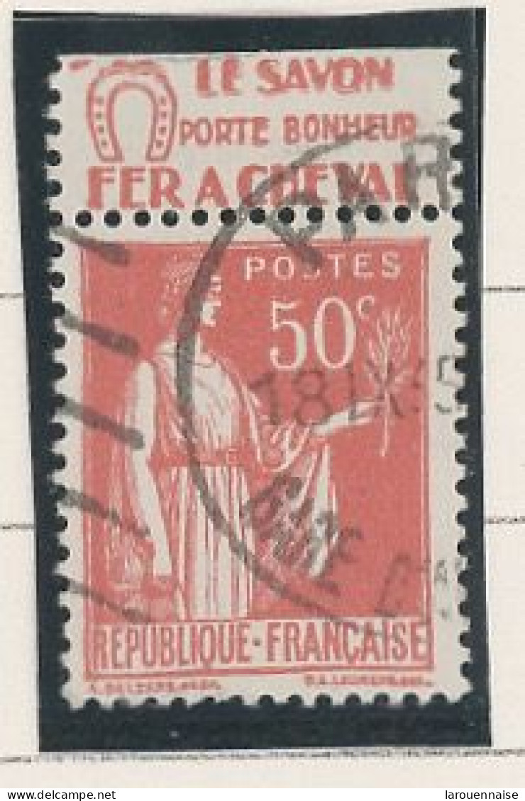 BANDE PUB -N°283  PAIX TYPE II-  50c ROUGE -Obl - PUB -FER A CHEVAL  -(Maury 209) - - Used Stamps