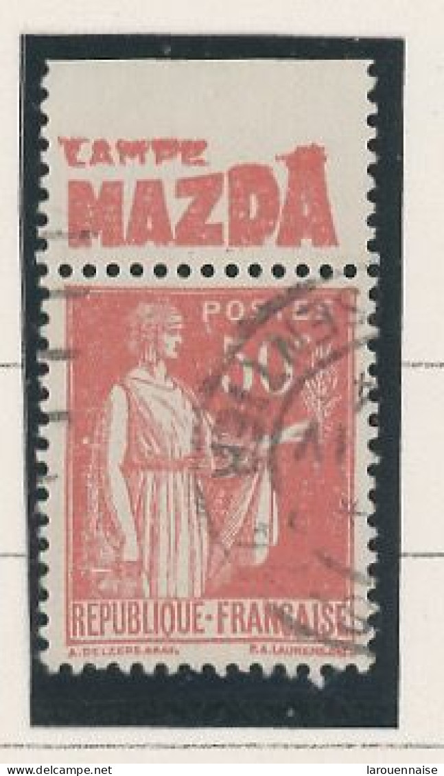 BANDE PUB -N°283  PAIX TYPE II-  50c ROUGE -Obl - PUB -MAZDA -(Maury 214) - - Used Stamps