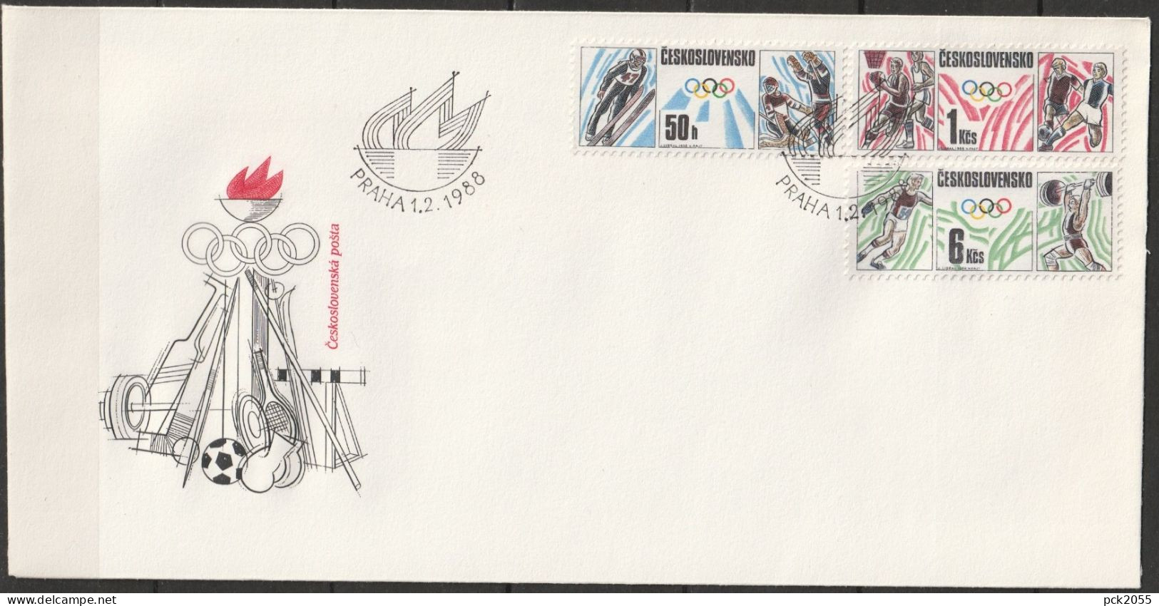 Tschechoslowakei 1988 FDC MiNr.2941 - 2943 Olympische Spiele Calgary Und Seoul ( Dl 62 ) - FDC