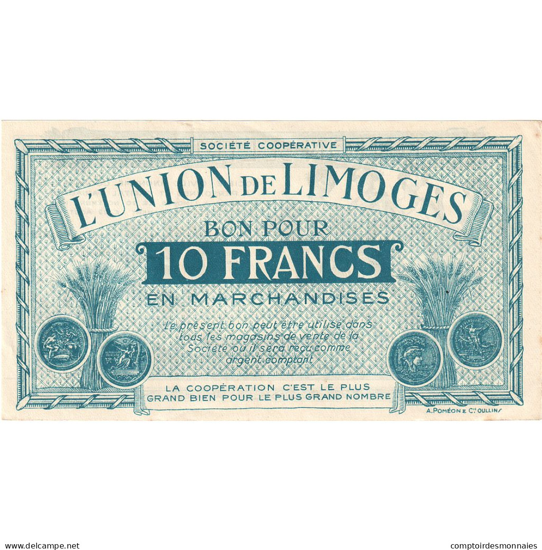 France, Limoges, 10 Francs, 1920-1935, SUP - Bons & Nécessité