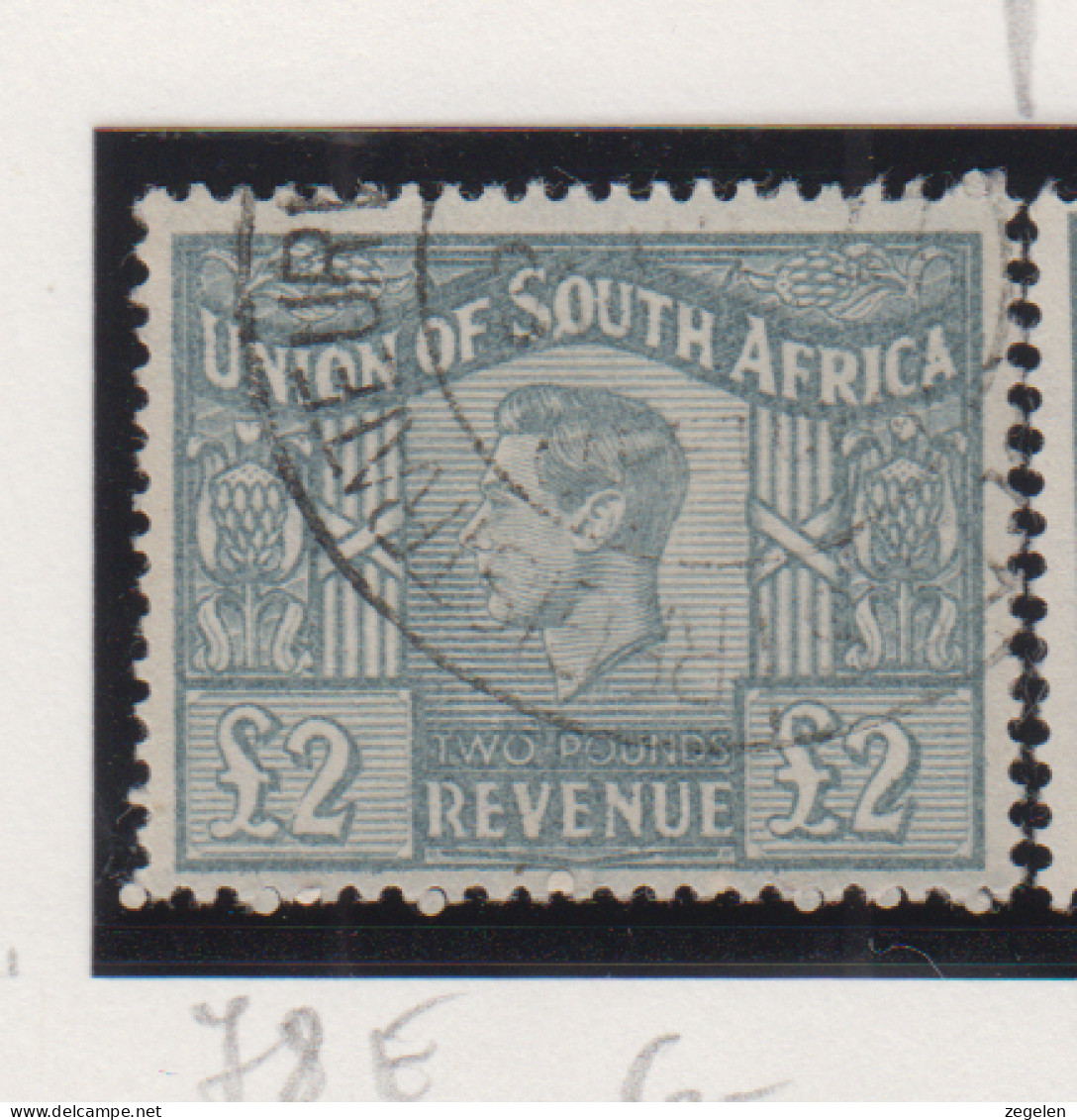 Zuid-Afrika Fiskale Zegel(revenue) Cat. J Barefoot: Revenue JAAR 1946 Nr 78 Engelse Tekst - Andere & Zonder Classificatie