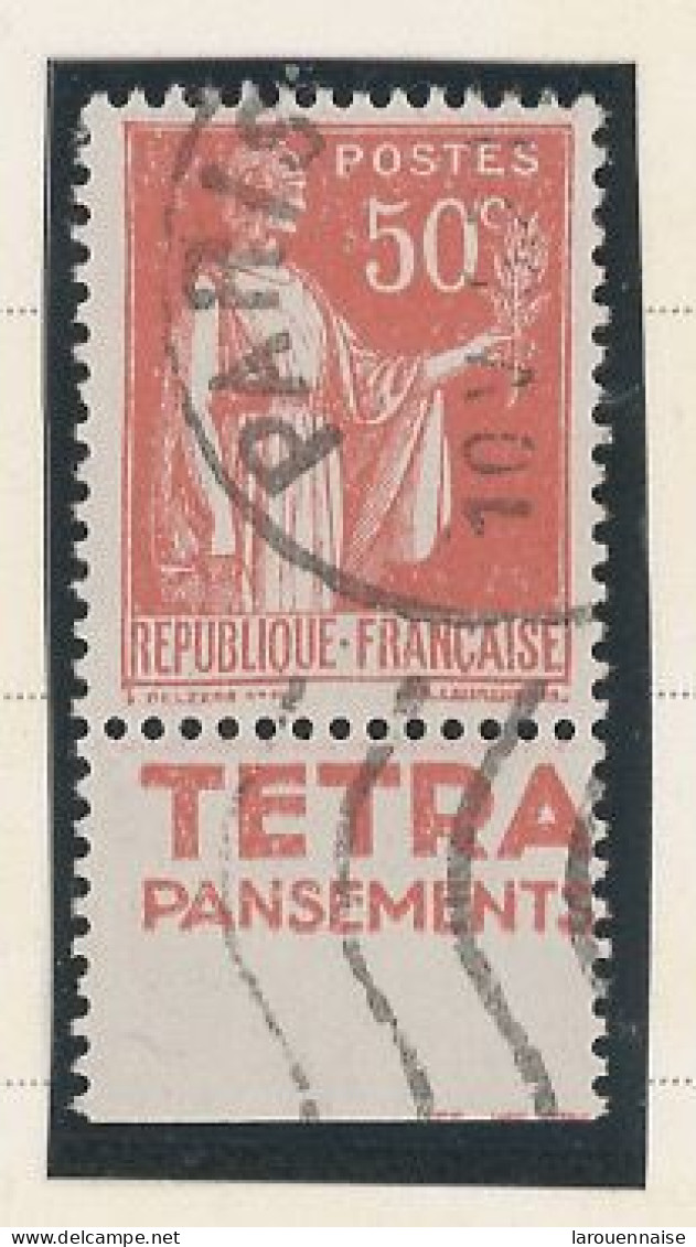 BANDE PUB -N°283  PAIX TYPE II-  50c ROUGE   -Obl - PUB -TETRA   -(Maury 220) - - Used Stamps