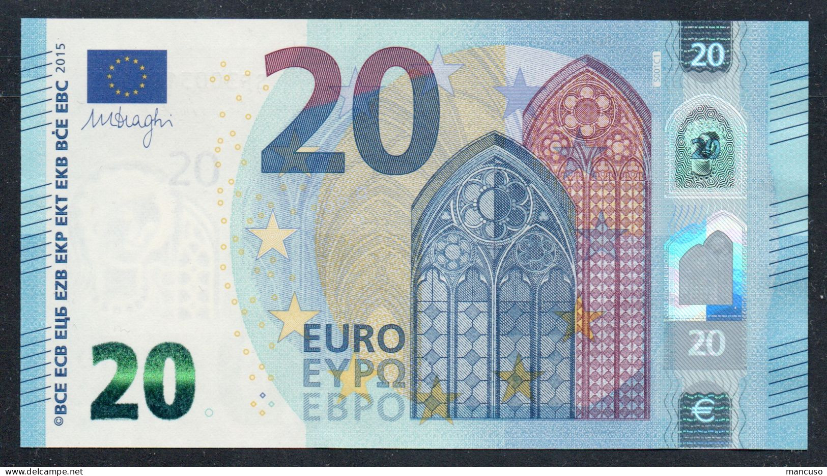 &euro; 20  ITALIA SF  S001 DRAGHI  UNC - 20 Euro