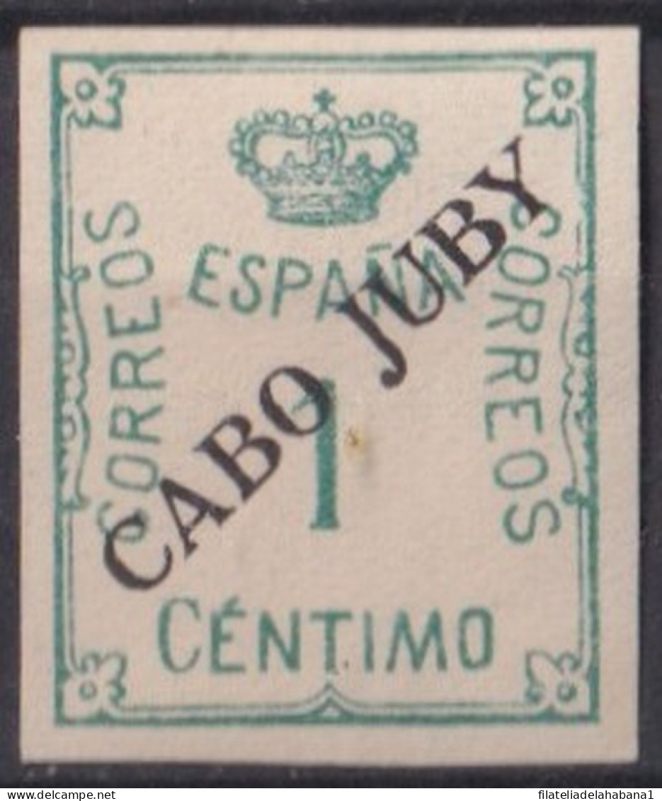 F-EX41554 SPAIN ESPAÑA SPANISH CABO JUBY MARRUECOS 1c BLACK OVERPRINT MOROCCO.   - Cabo Juby