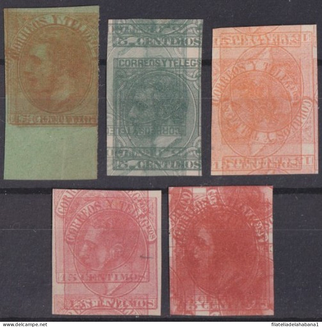 F-EX42252 ESPAÑA ALFONSO XII MACULATURA PROOF STAMPS LOT.   - Sonstige & Ohne Zuordnung