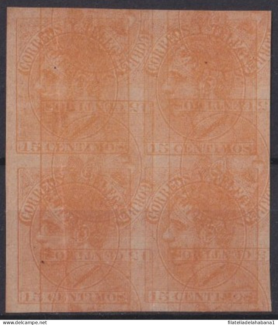 F-EX42253 ESPAÑA ALFONSO XII MACULATURA PROOF BLOCK 4.   - Other & Unclassified