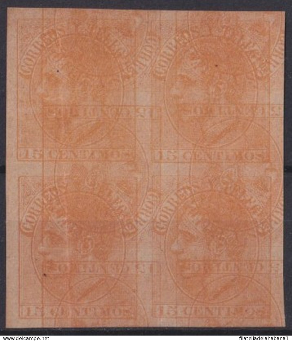 F-EX42253 ESPAÑA ALFONSO XII MACULATURA PROOF BLOCK 4.   - Sonstige & Ohne Zuordnung