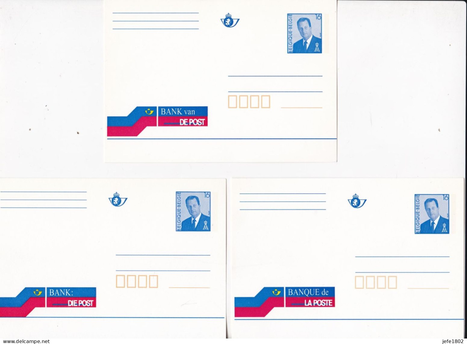 Bank Van DE POST - Banque De LA POSTE - BANK : DIE POST - Cartes Postales 1951-..