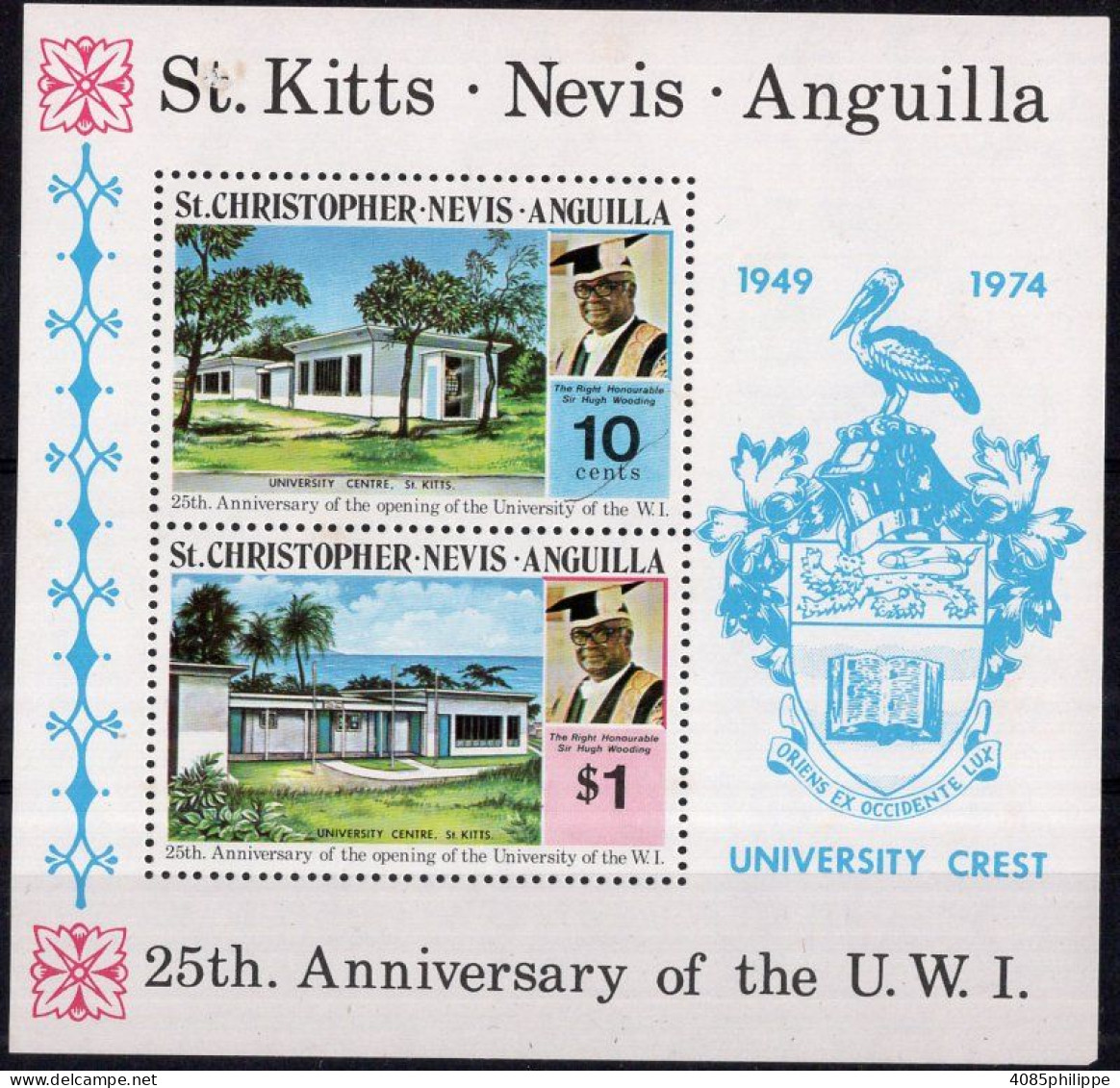 St CHRISTOPHER NEVIS ANGUILLA Bloc University Neufs Sans Charnières ** TB - St.Cristopher-Nevis & Anguilla (...-1980)