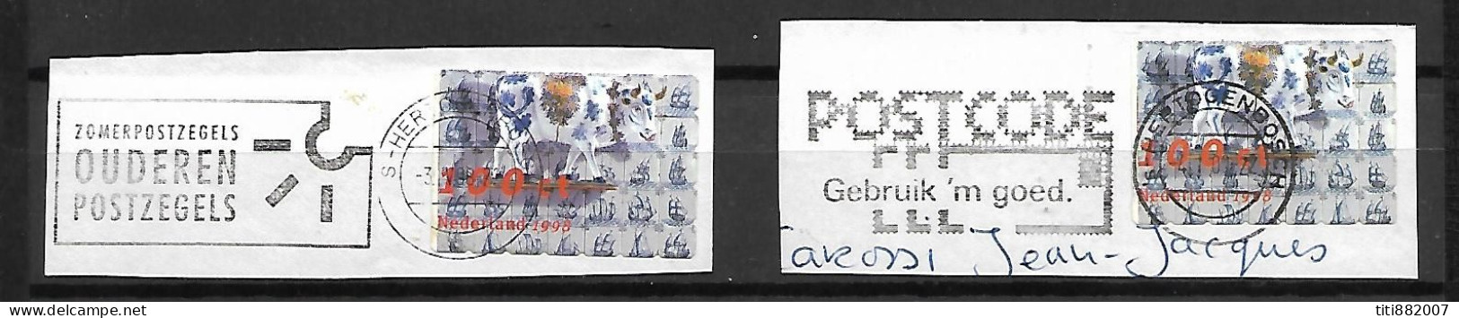 PAYS - BAS     -   1998  .  VACHE   /   CODE  POSTAL     -     Oblitérés - Kühe