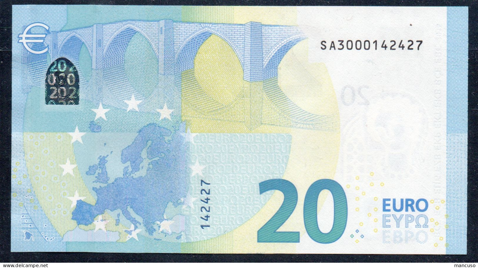 € 20  ITALIA SA S001 DRAGHI  UNC - 20 Euro