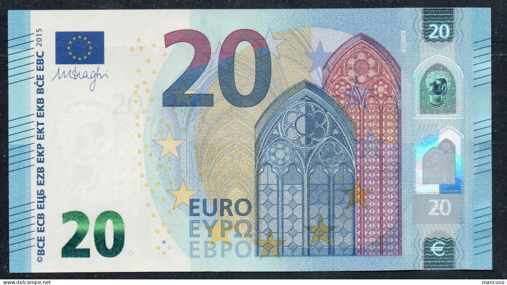 € 20  ITALIA SA S001 DRAGHI  UNC - 20 Euro