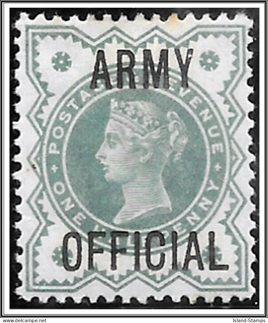 1900 QV SG O42 ½d Blue-green Army Official Mounted Mint - Unused Stamps