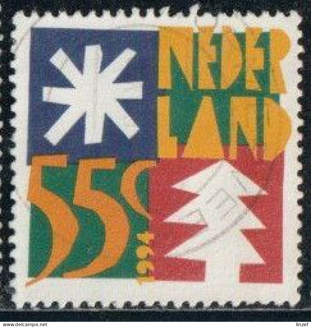 Pays-Bas 1994 Yv. N°1493 - Noël - Sapin Et Astérisque - Oblitéré - Gebraucht