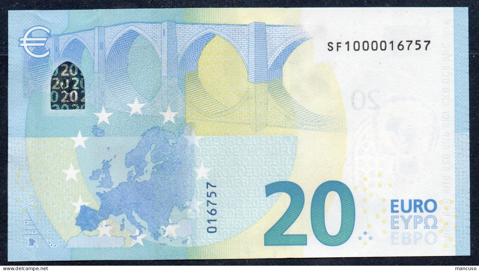 VERY RARE € 20  S001 A1 SF10000  UNC - 20 Euro