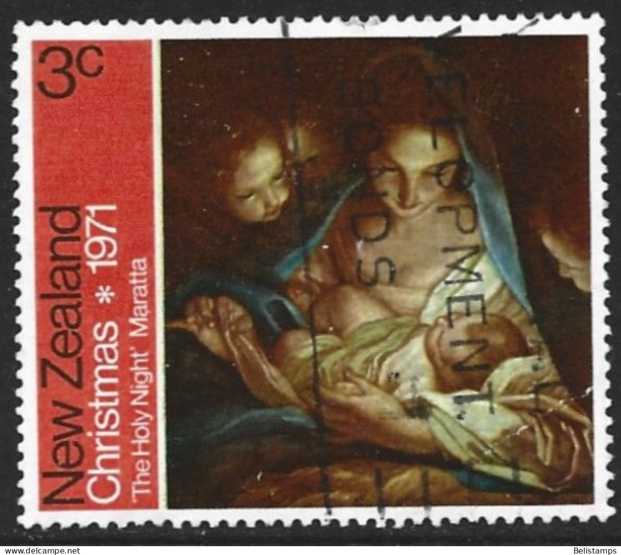 New Zealand 1971. Scott #481 (U) Christmas, Holy Night, By Carlo Maratta - Oblitérés