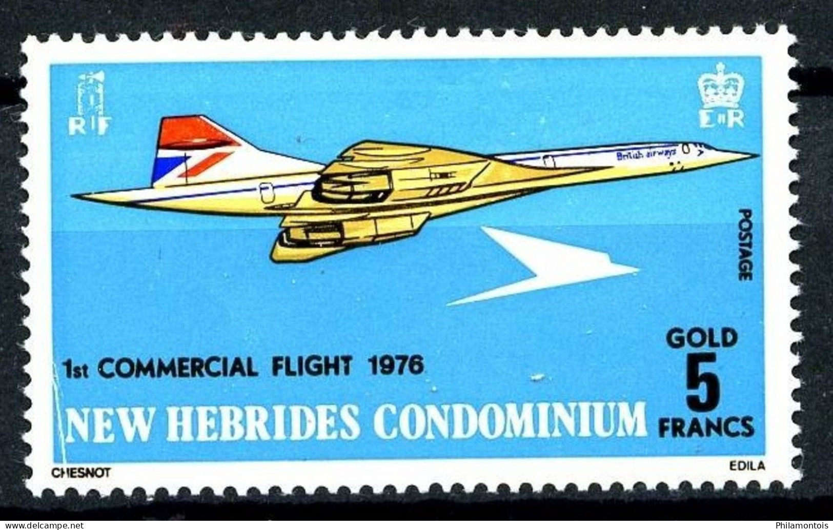 Nelles. HEBRIDES 425 - Concorde - Neuf  (Gomme Tropicale Mate) - Cote : 19,25 E - Neufs