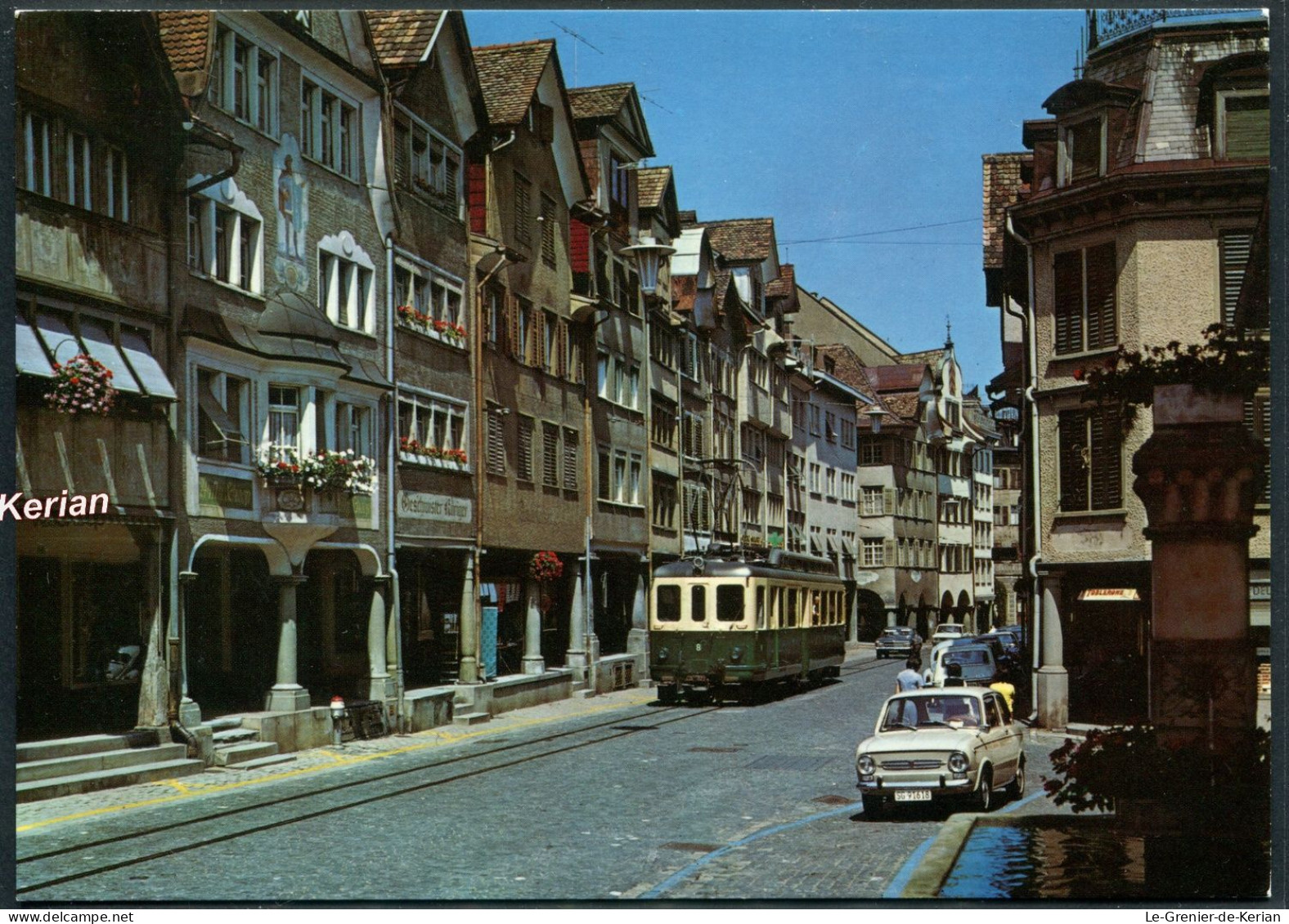 Altstätten Im Rheintal Marktgasse Mit S.G.A. Bahn - Tram - Modern Kart Foto Gross - Sehen 2 Scans - Altstätten