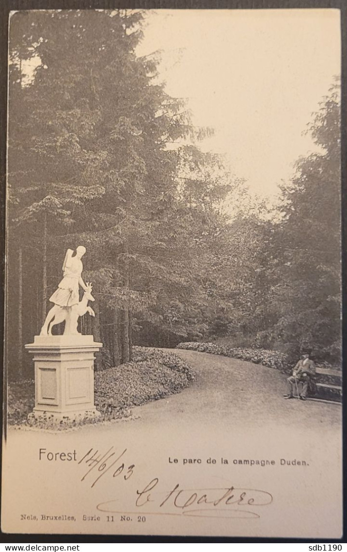 Forest - Le Parc De La Campagne Duden (Nels, Bruxelles, Série 11 No. 20), Animée, Circulée 1903 - Forest - Vorst