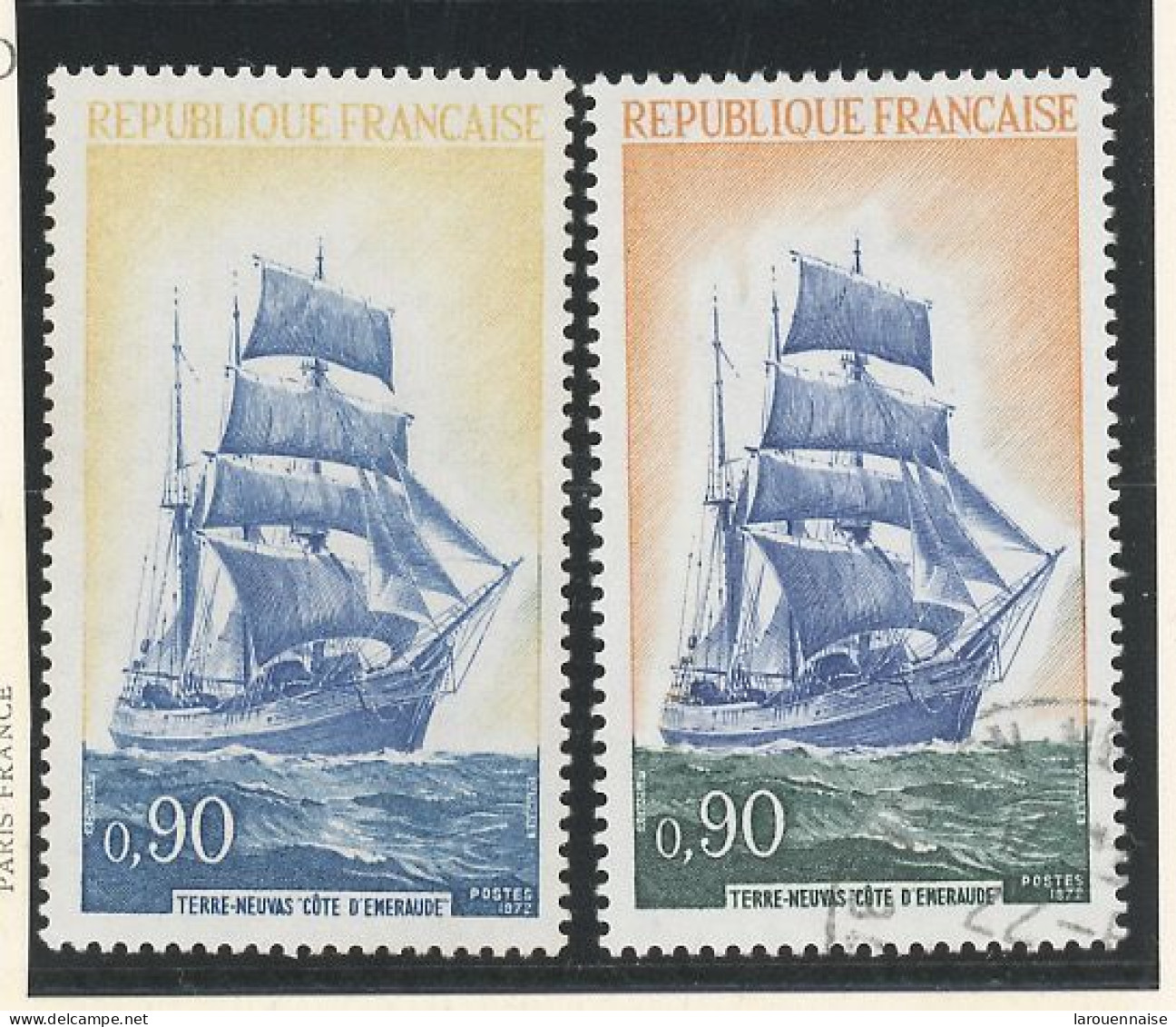 VARIÉTÉ- N°1717 N**-  FOND JAUNE AU LIEU DE ORANGE - MER BLEUE - Unused Stamps