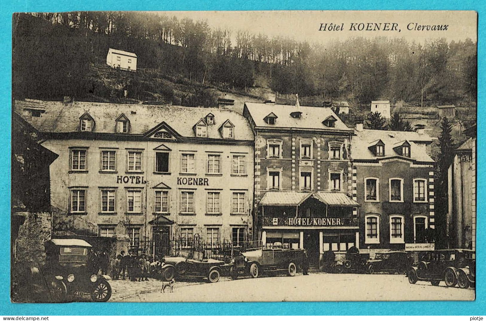 * Clervaux (Luxembourg - Luxemburg) * (Edit Jean Colling) Hotel Koener, Chien, Oldtimer Car Voiture, Unique, Old - Clervaux