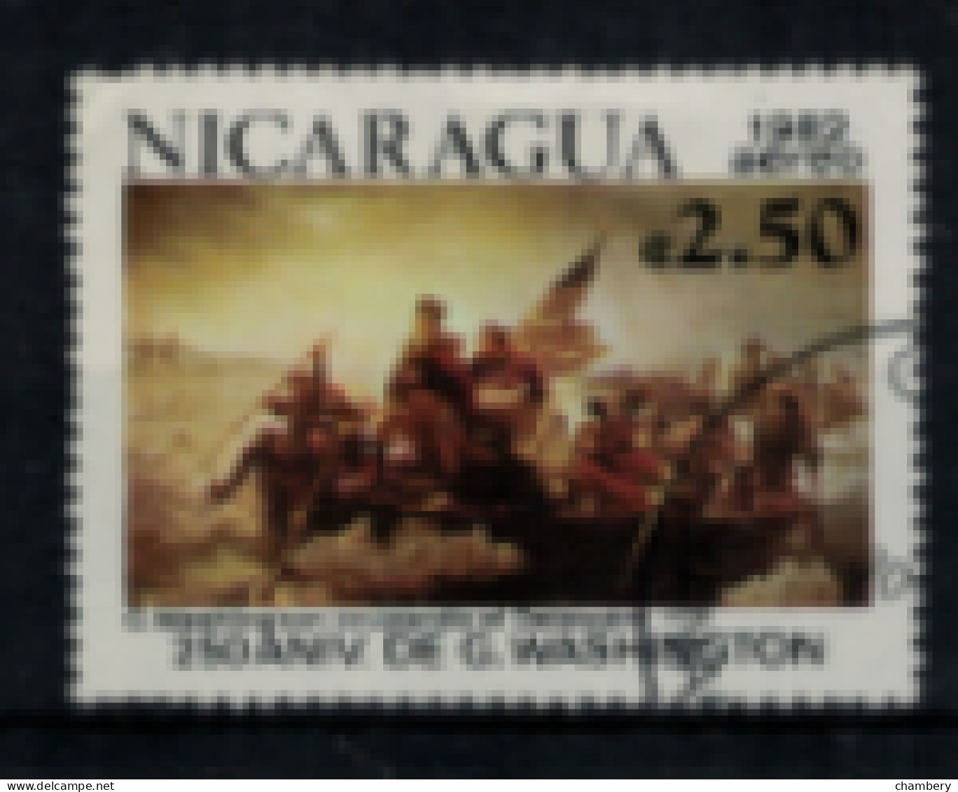 Nicaragua "250ème Anniversaire De La Naissance De Washington : Traversant Le Delaware" Oblitéré N° 992 De 1982 - Nicaragua