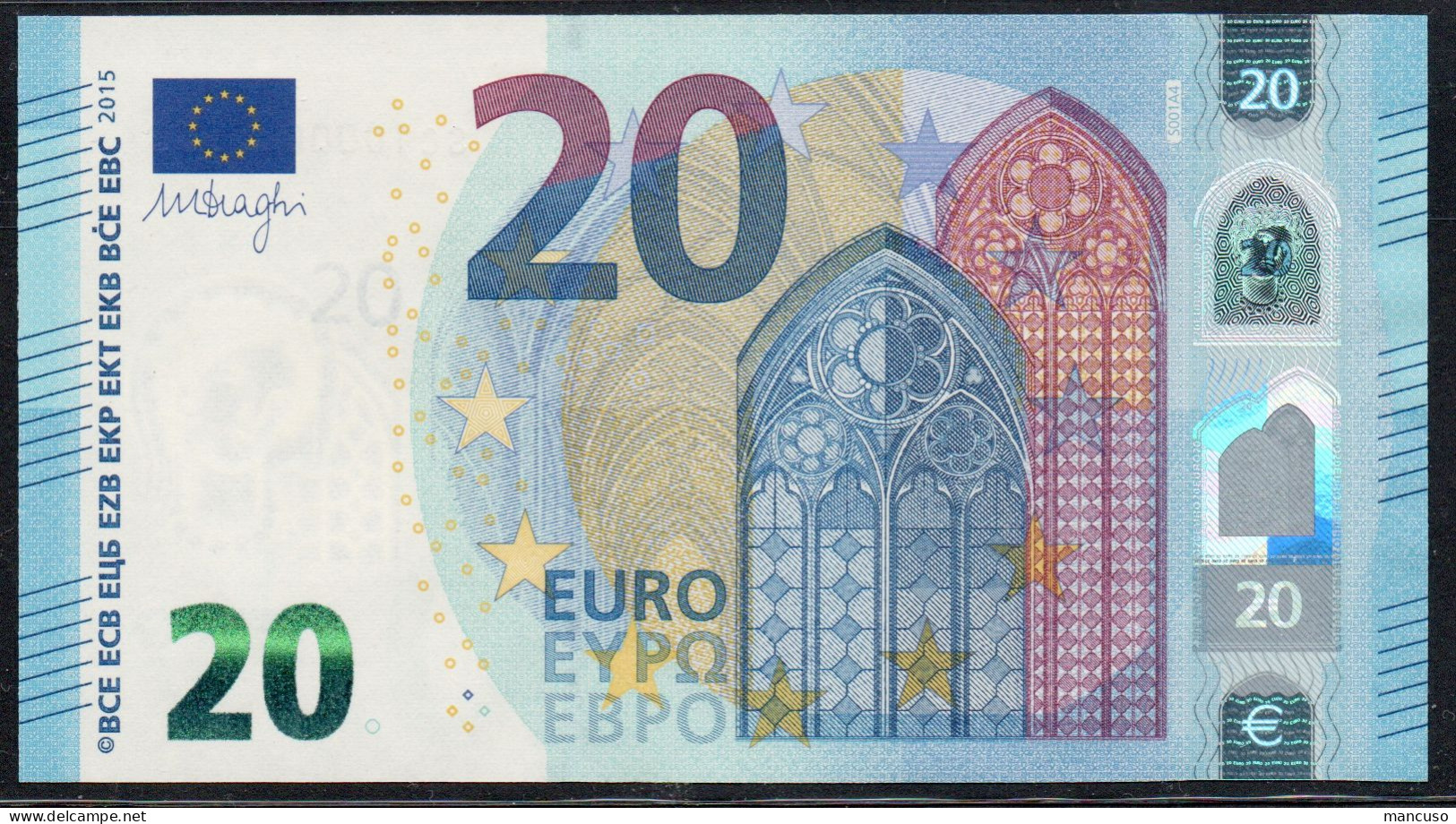 RARE € 20 ITALIA S001 SC1000000533   UNC - 20 Euro