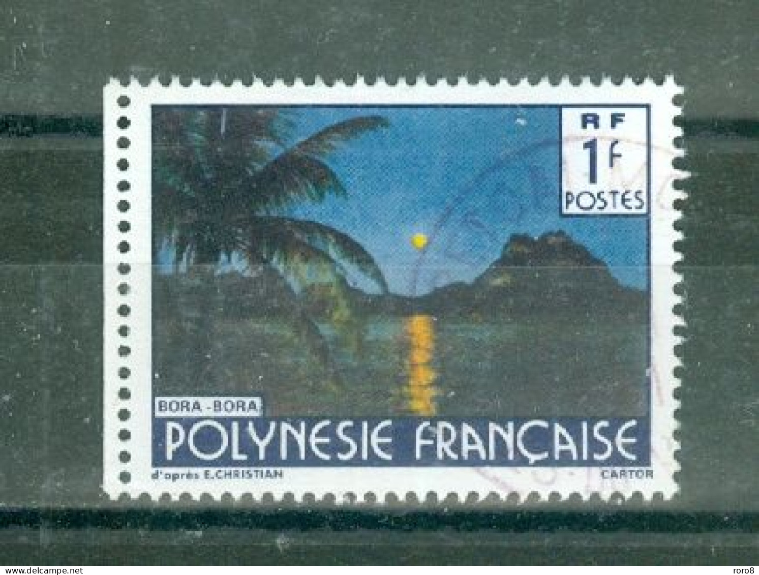 POLYNESIE - N°321 Oblitéré - Paysage De La Polynésie Française. Signature "CARTOR". Teinteslégèrement Différentes. - Gebruikt