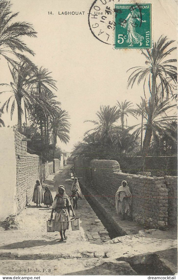 (RIAS) Algérie LAGHOUAT Une Porteuse D'eau Rue Schetett  1910 - Laghouat