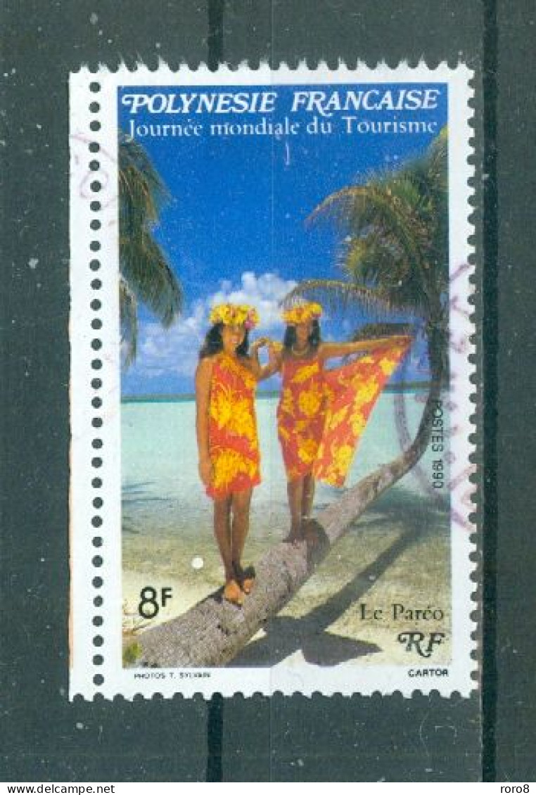 POLYNESIE - N°367 Oblitéré - Journée Mondiale Du Tourisme. Le Paréo. - Oblitérés