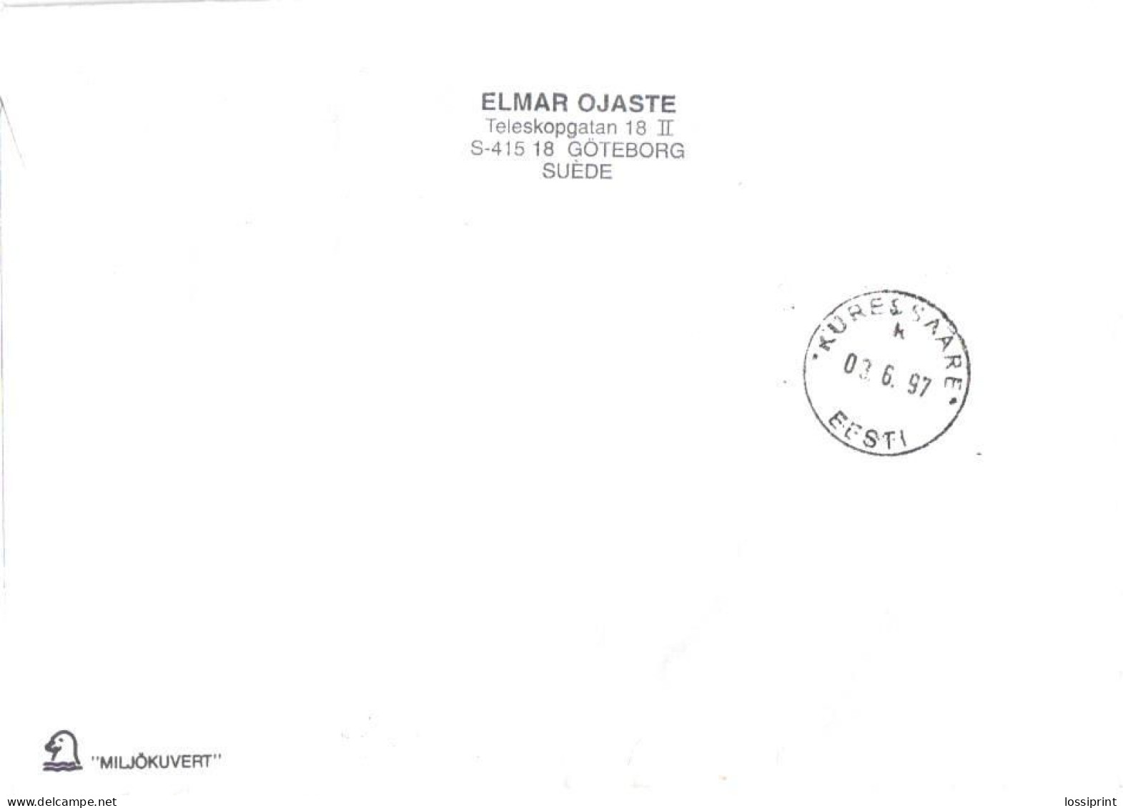 Sweden:Cover, Special Cancellation Kalmar, Mare Balticum, 1997 - Lettres & Documents