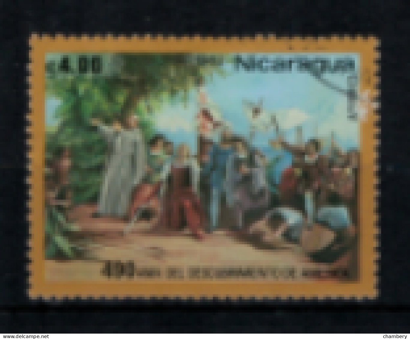 Nicaragua -PA "490ème Anniversaire De La Découverte De L'Amérique : Débarquement De Colomb" - Oblitéré N° 1002 De 1982 - Nicaragua