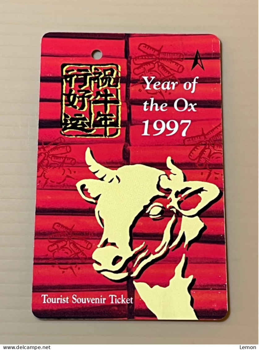 Singapore SMRT TransitLink Metro Train Subway Ticket Card, 1997 Zodiac Year Of The Ox, Set Of 1 Used Card - Singapour