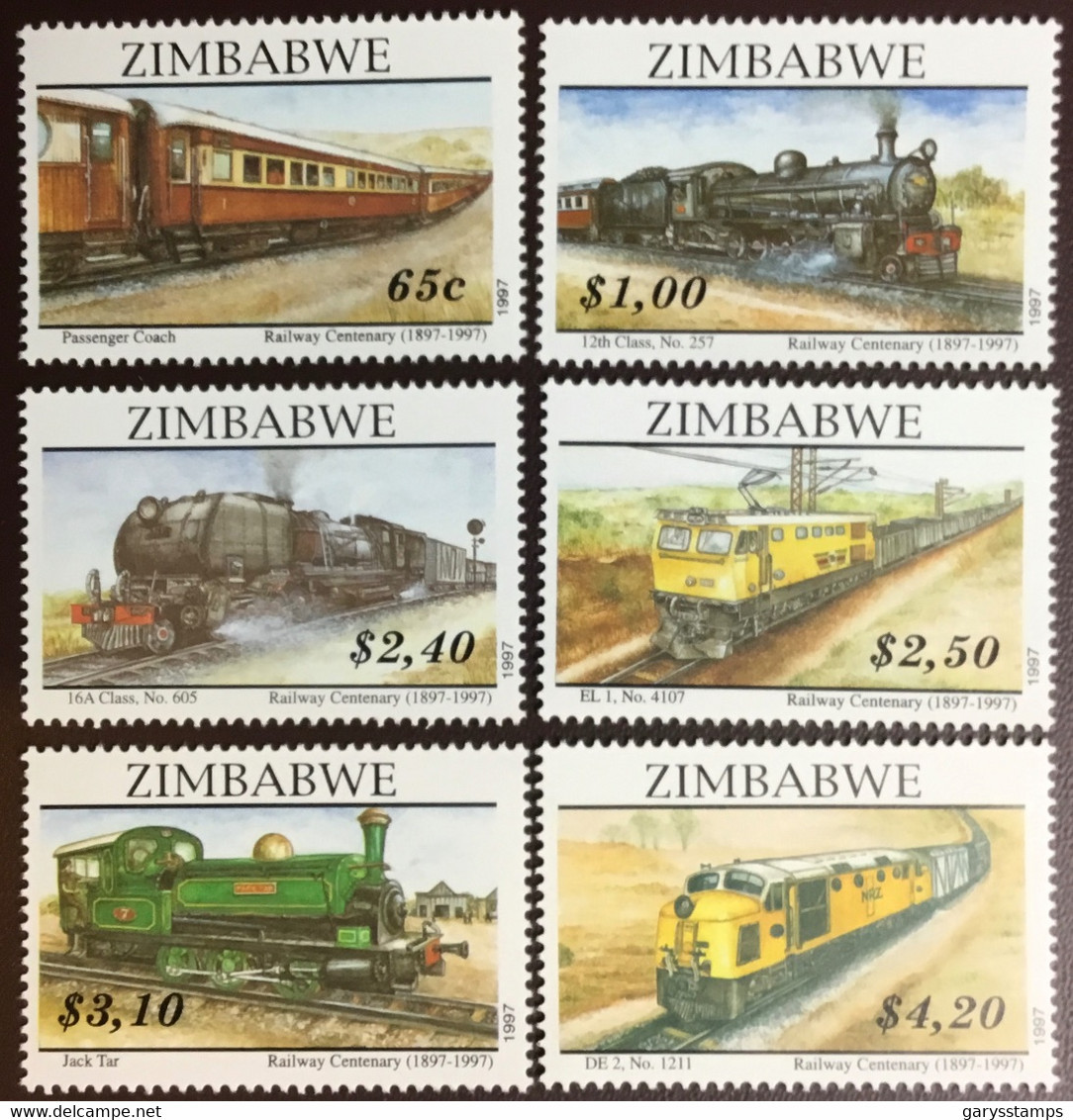 Zimbabwe 1997 Railway Locomotives MNH - Zimbabwe (1980-...)